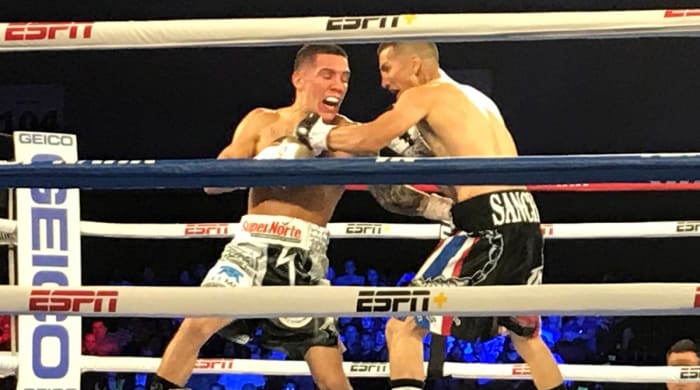 Óscar Valdez (white trunks) is being allowed to fight despite testing positive for a banned substance.